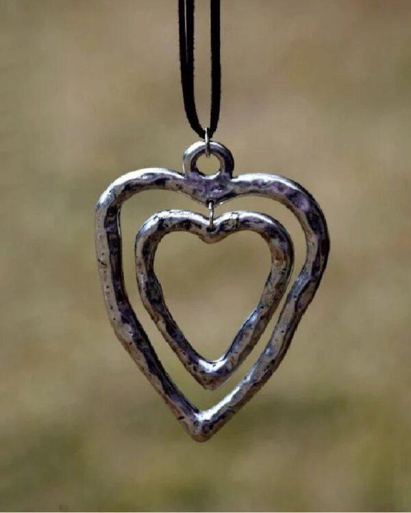 Double Heart Pendant Necklace